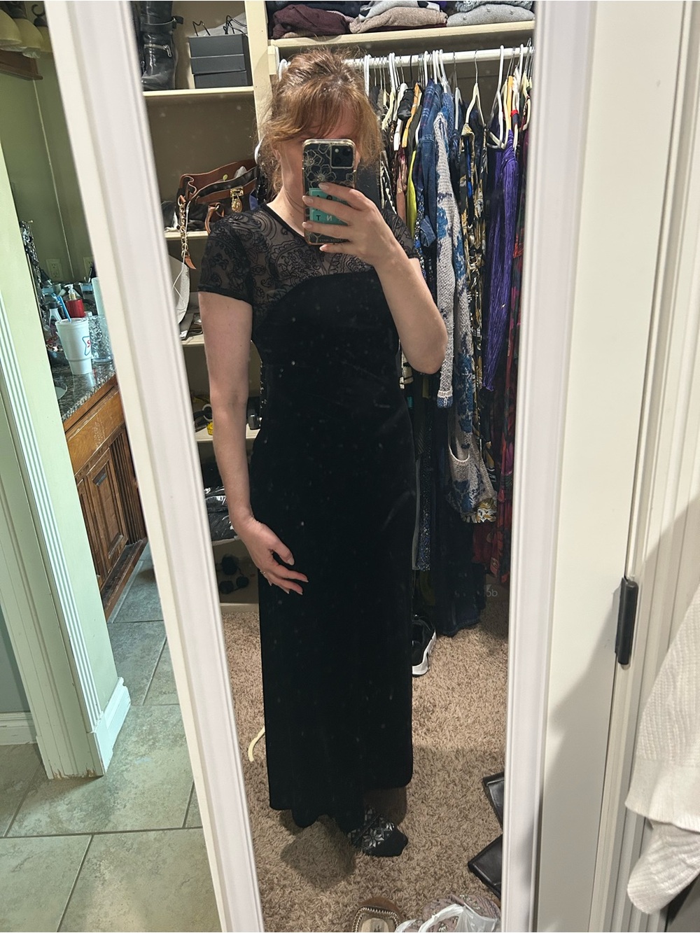 connected apparel Black Lace Maxi Dress